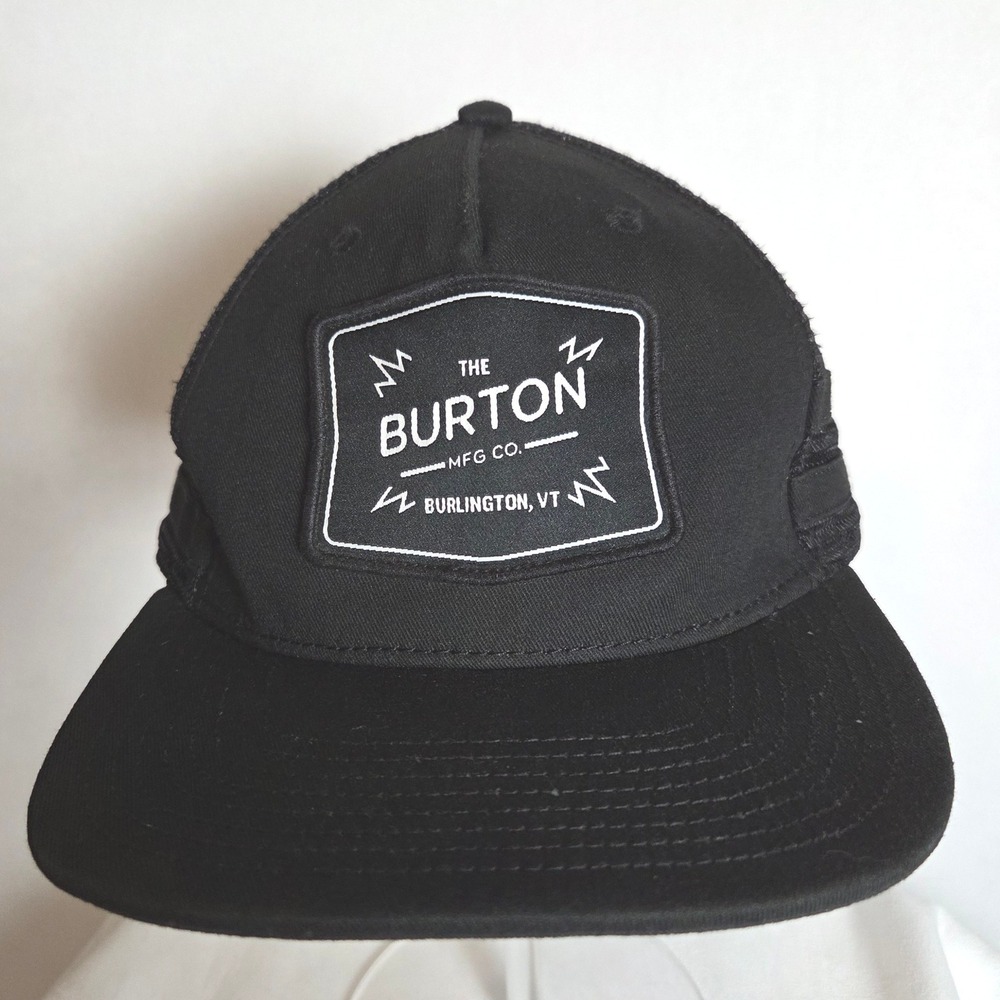 Burton Snowboarding Trucker Hat Black Mesh Back Snapback Hat Outdoors Skater